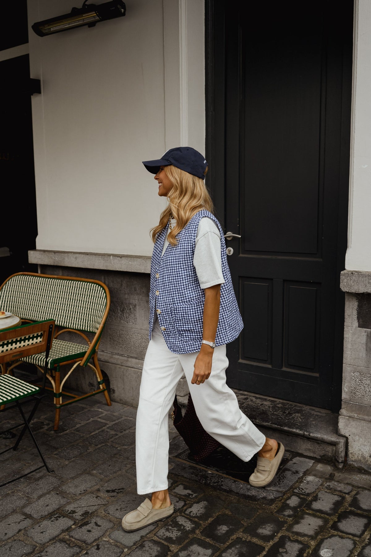 Cárdigan Agnes vichy azul