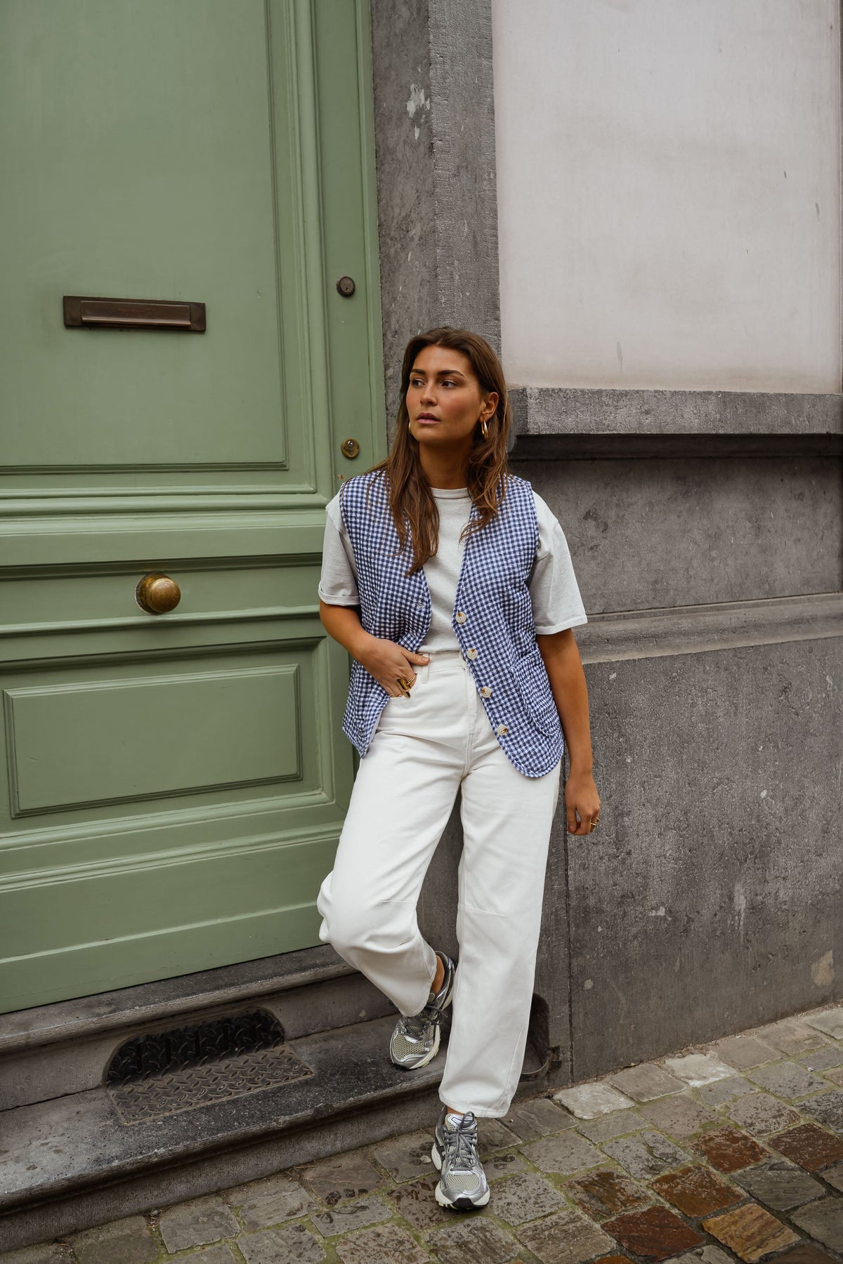 Cárdigan Agnes vichy azul