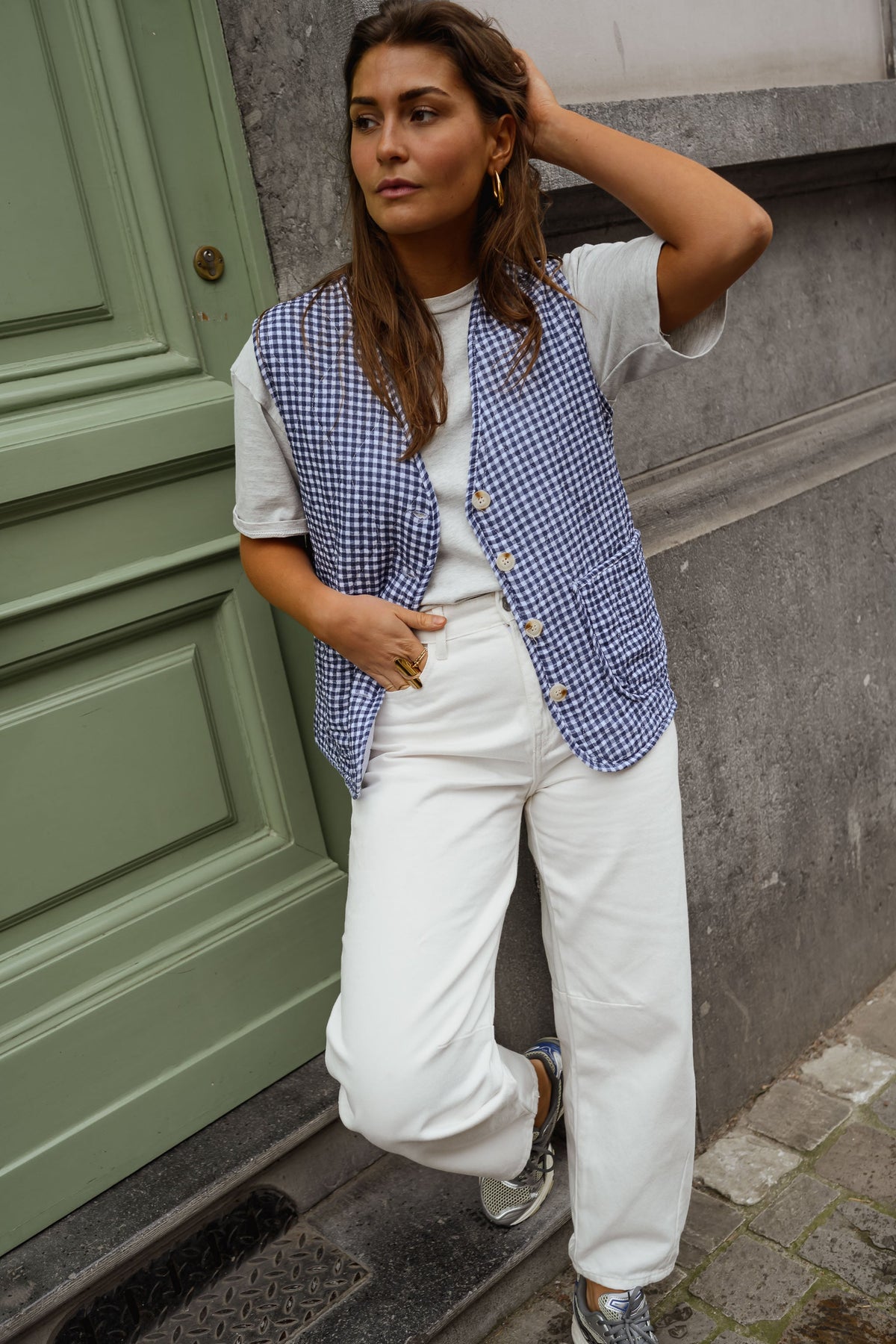 Cárdigan Agnes vichy azul