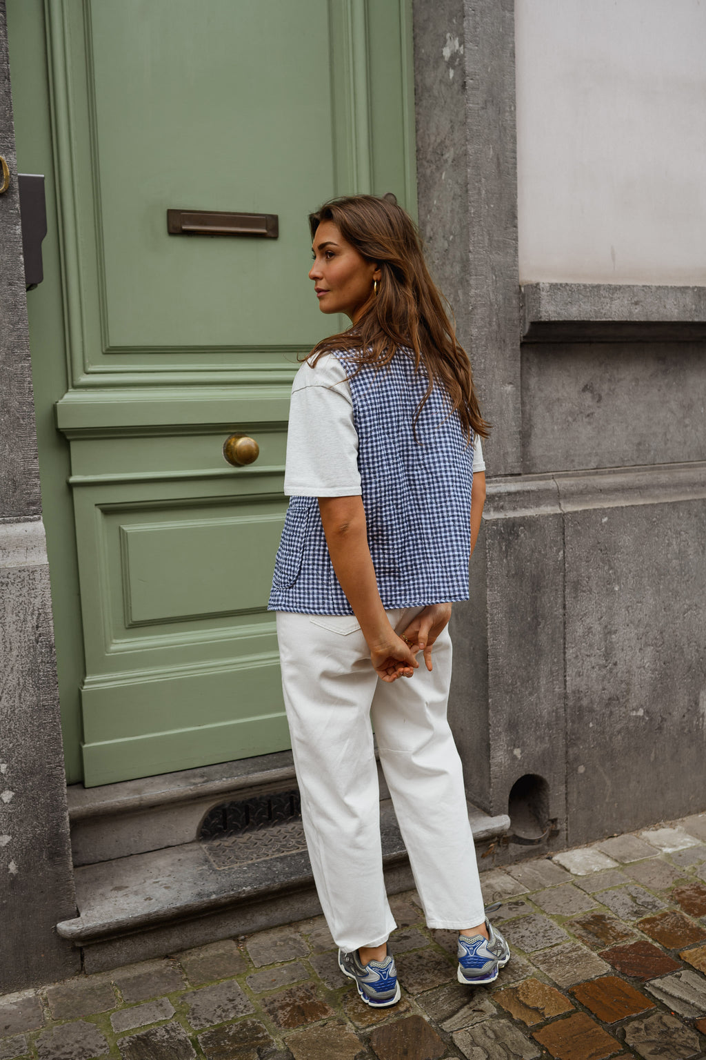 Cárdigan Agnes vichy azul