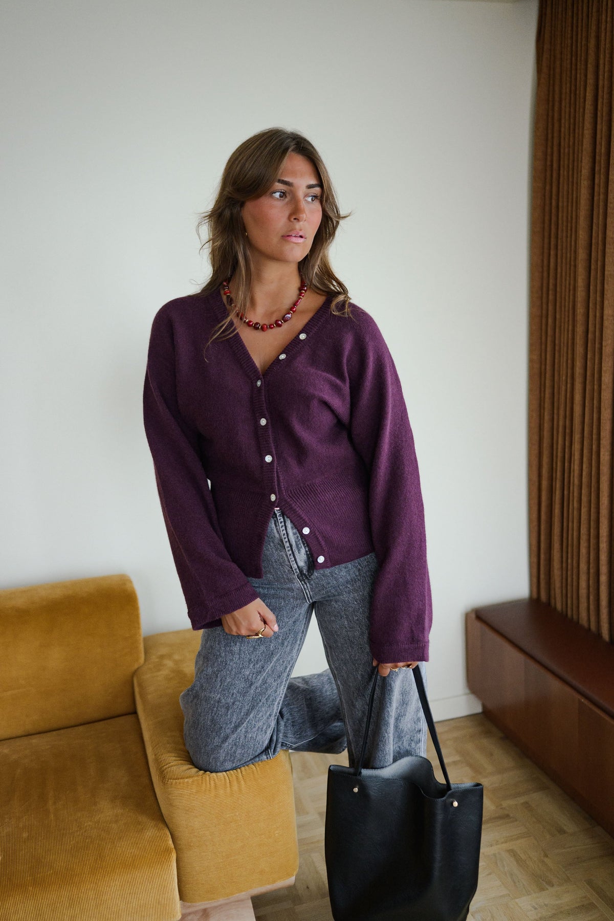 Cárdigan Carla ciruela