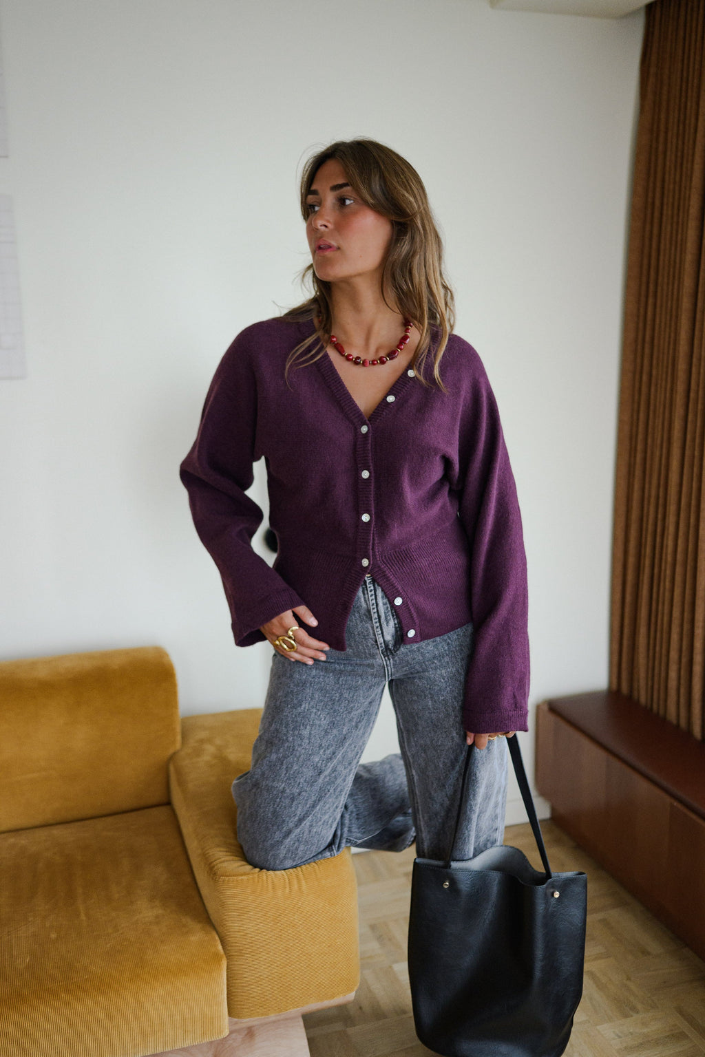 Cárdigan Carla ciruela