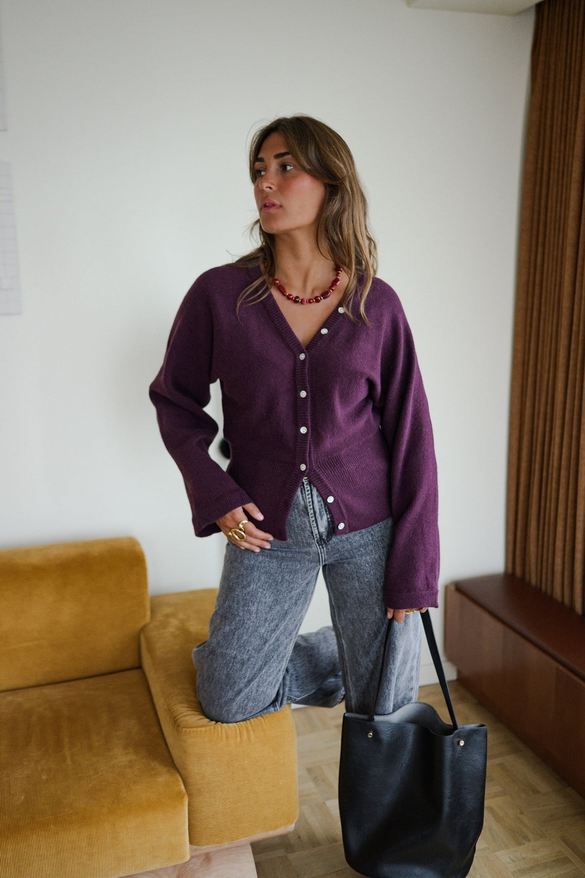 Cárdigan Carla ciruela