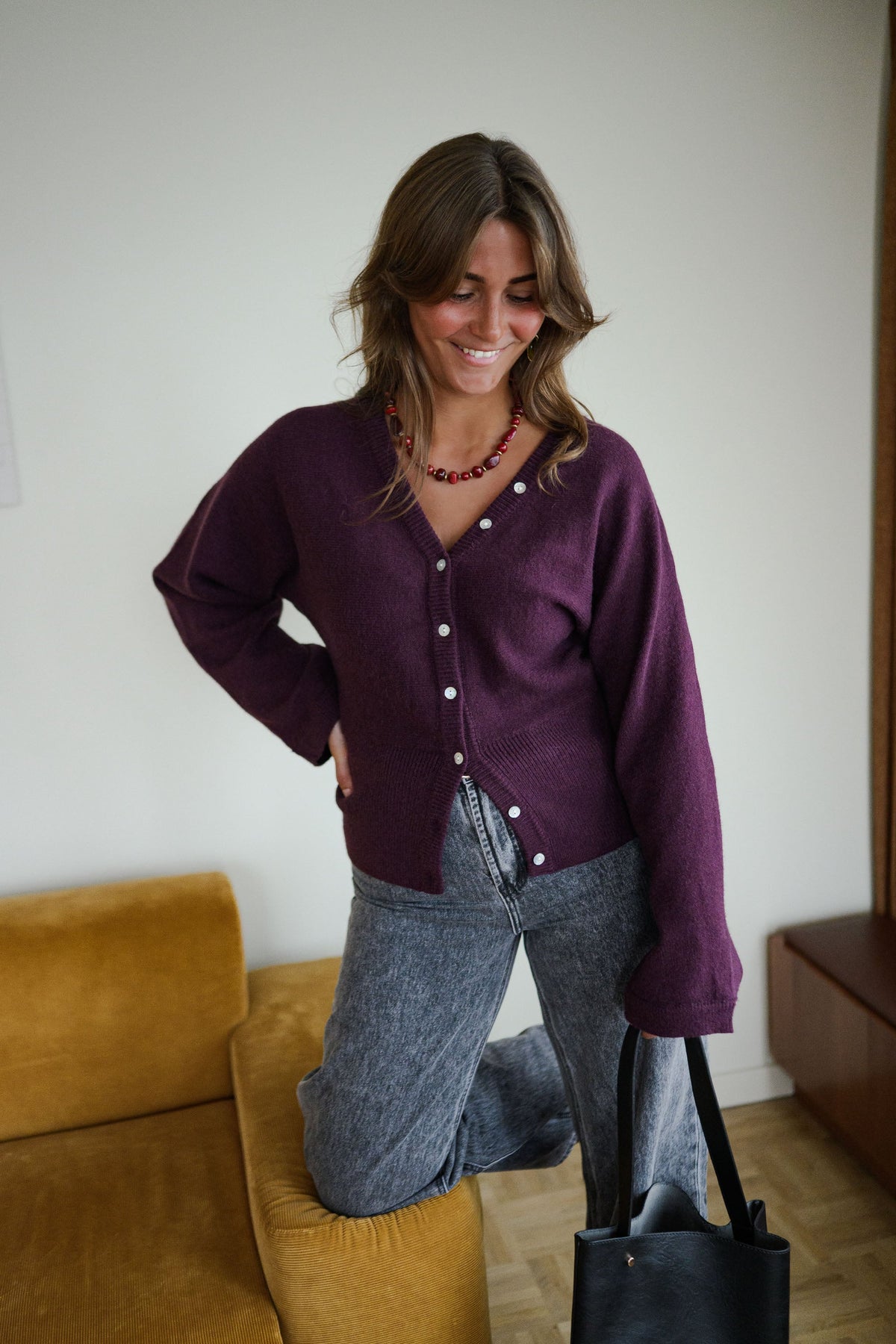 Cárdigan Carla ciruela