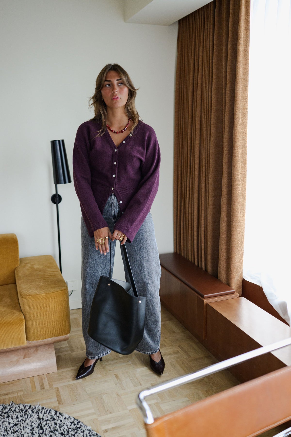 Cárdigan Carla ciruela