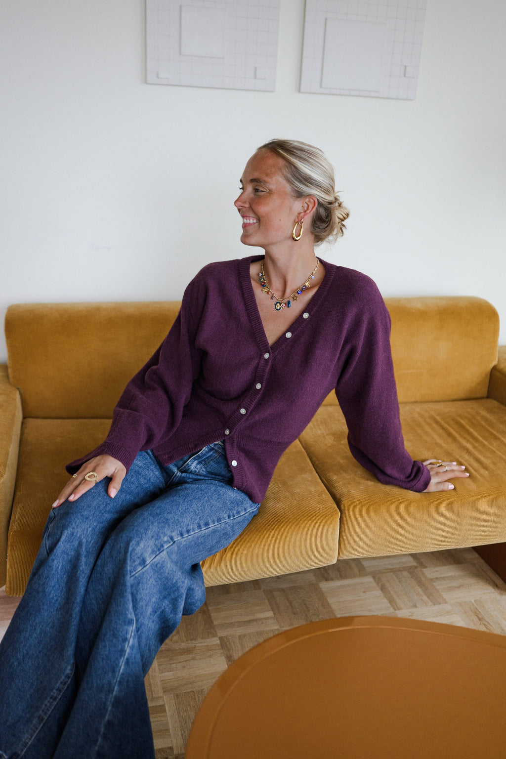 Cárdigan Carla ciruela