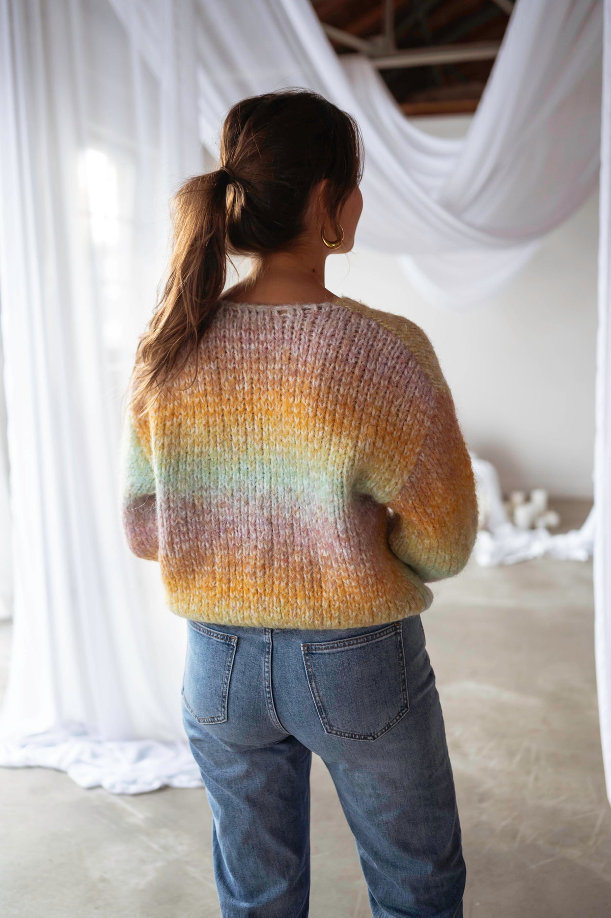 Cárdigan Chelton amarillo tie-dye