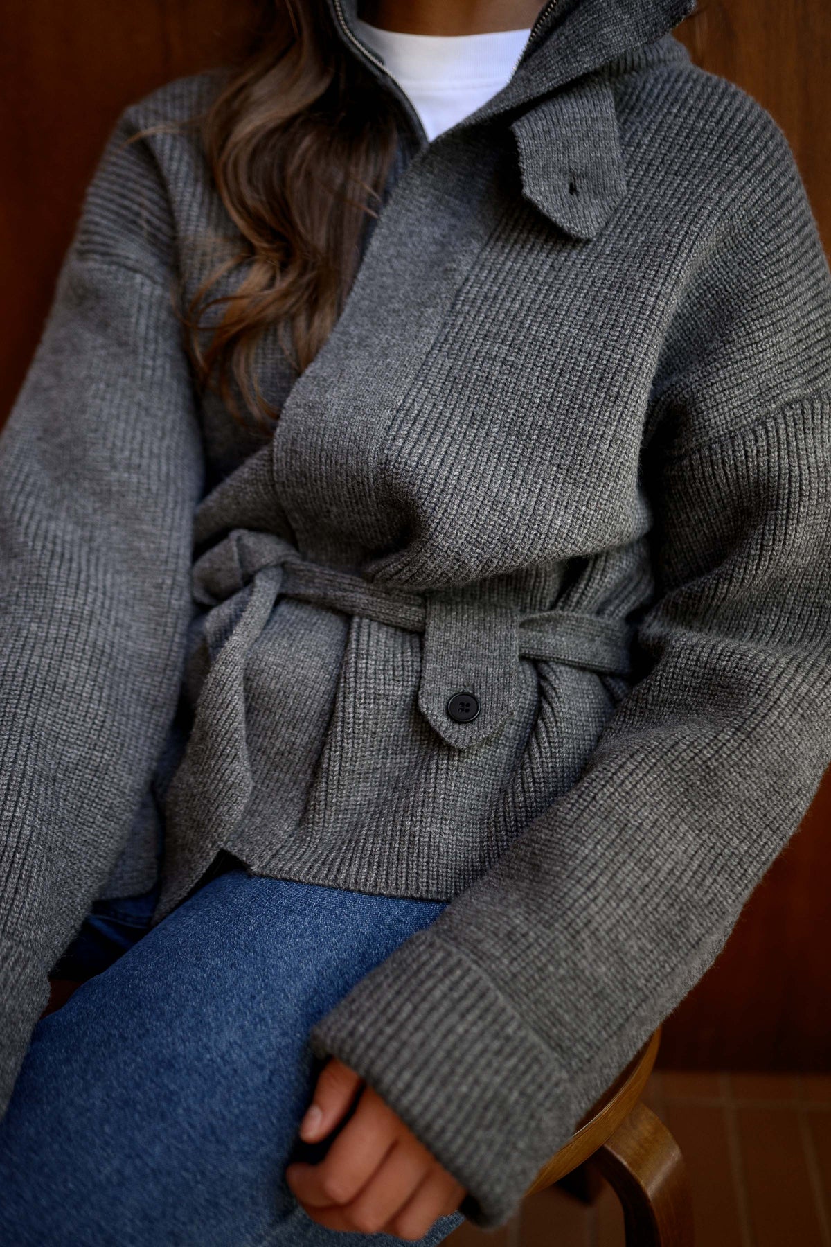 Cárdigan Huguette gris oscuro