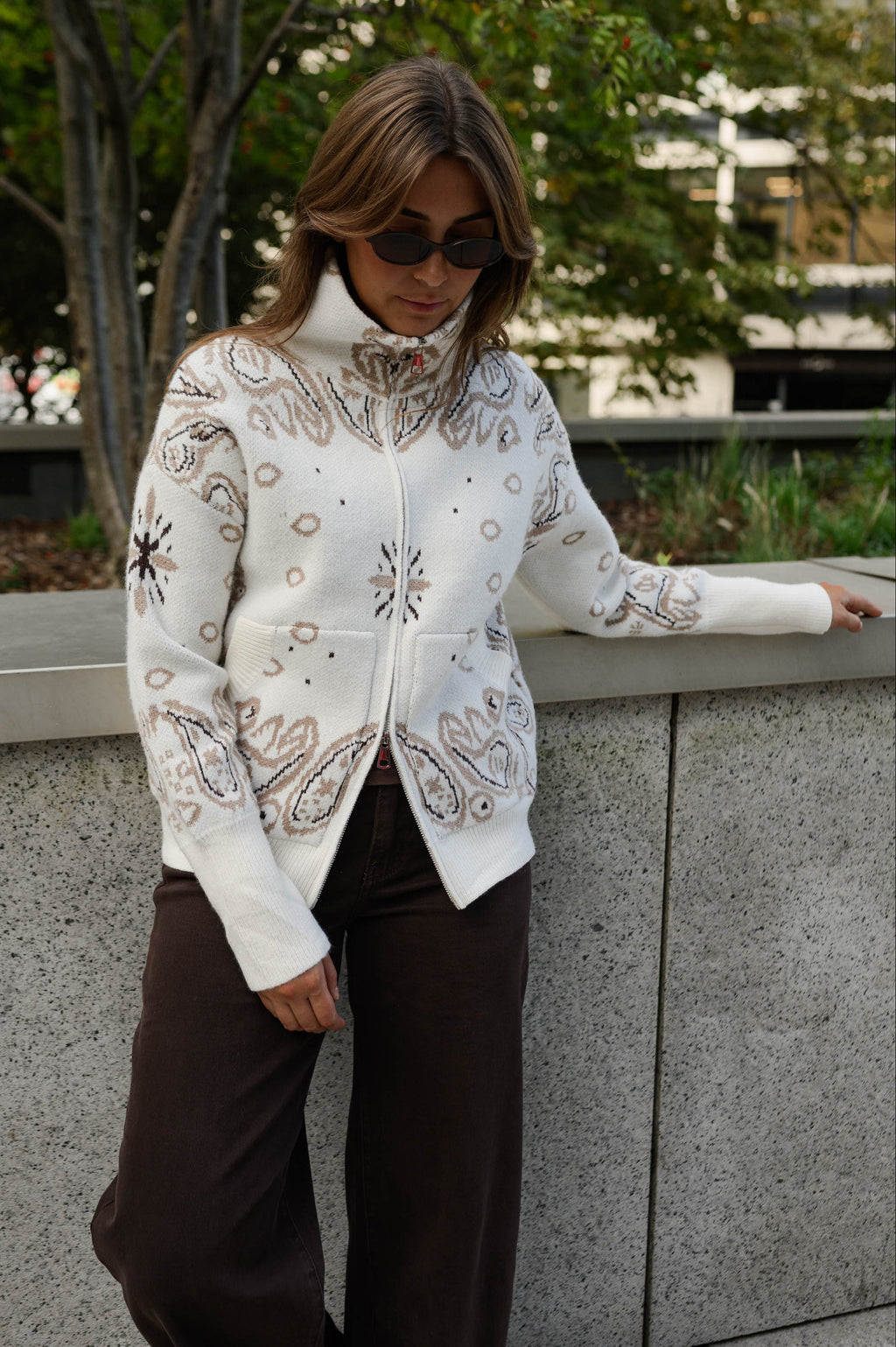 Cárdigan Marianne crudo y beige