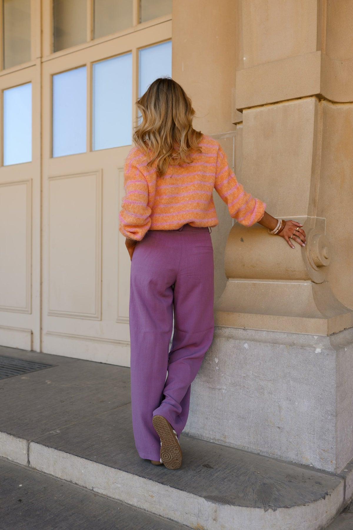 Cárdigan Sego naranja y rosa