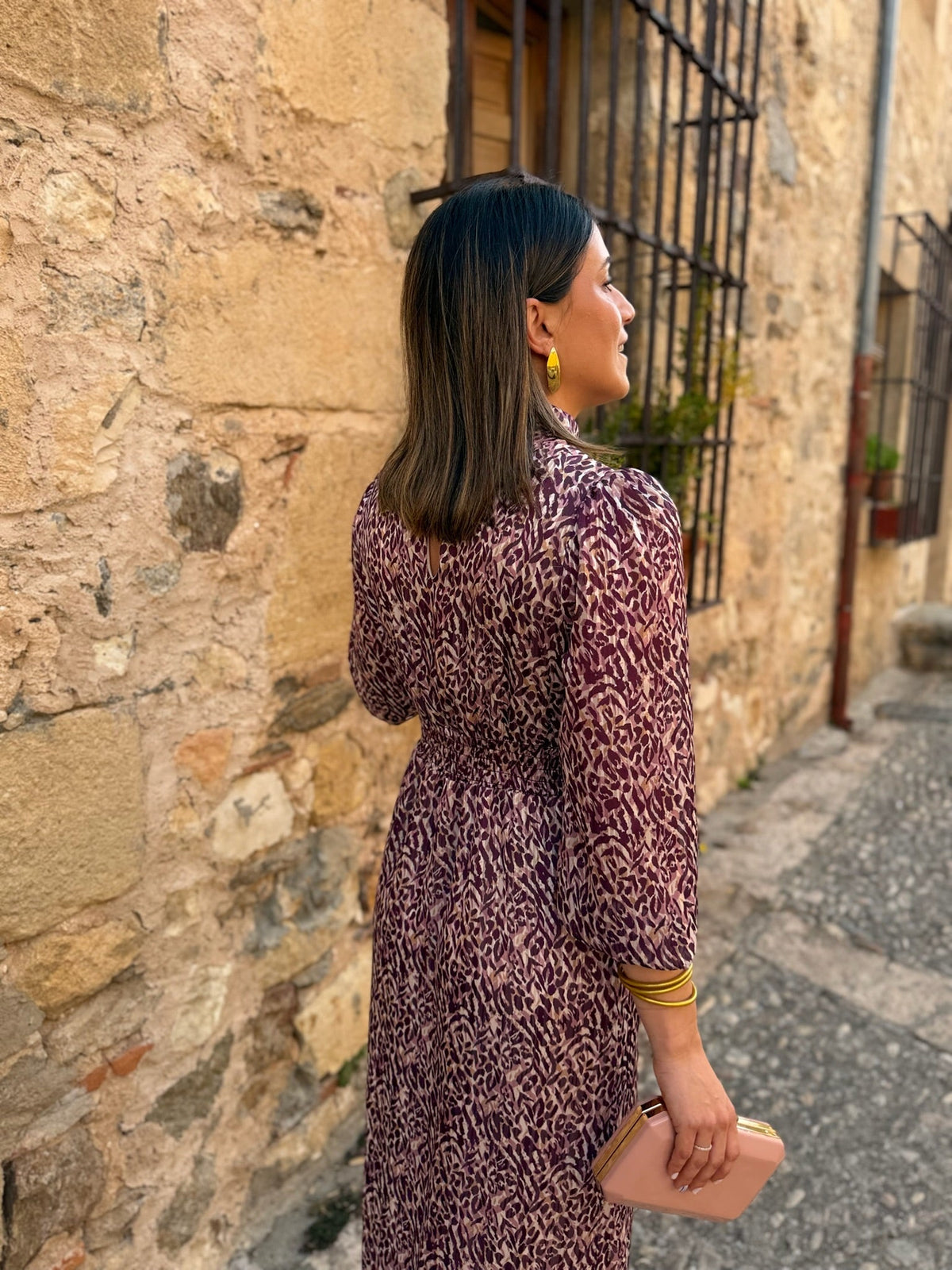 Vestido midi print buganvilla | Tina