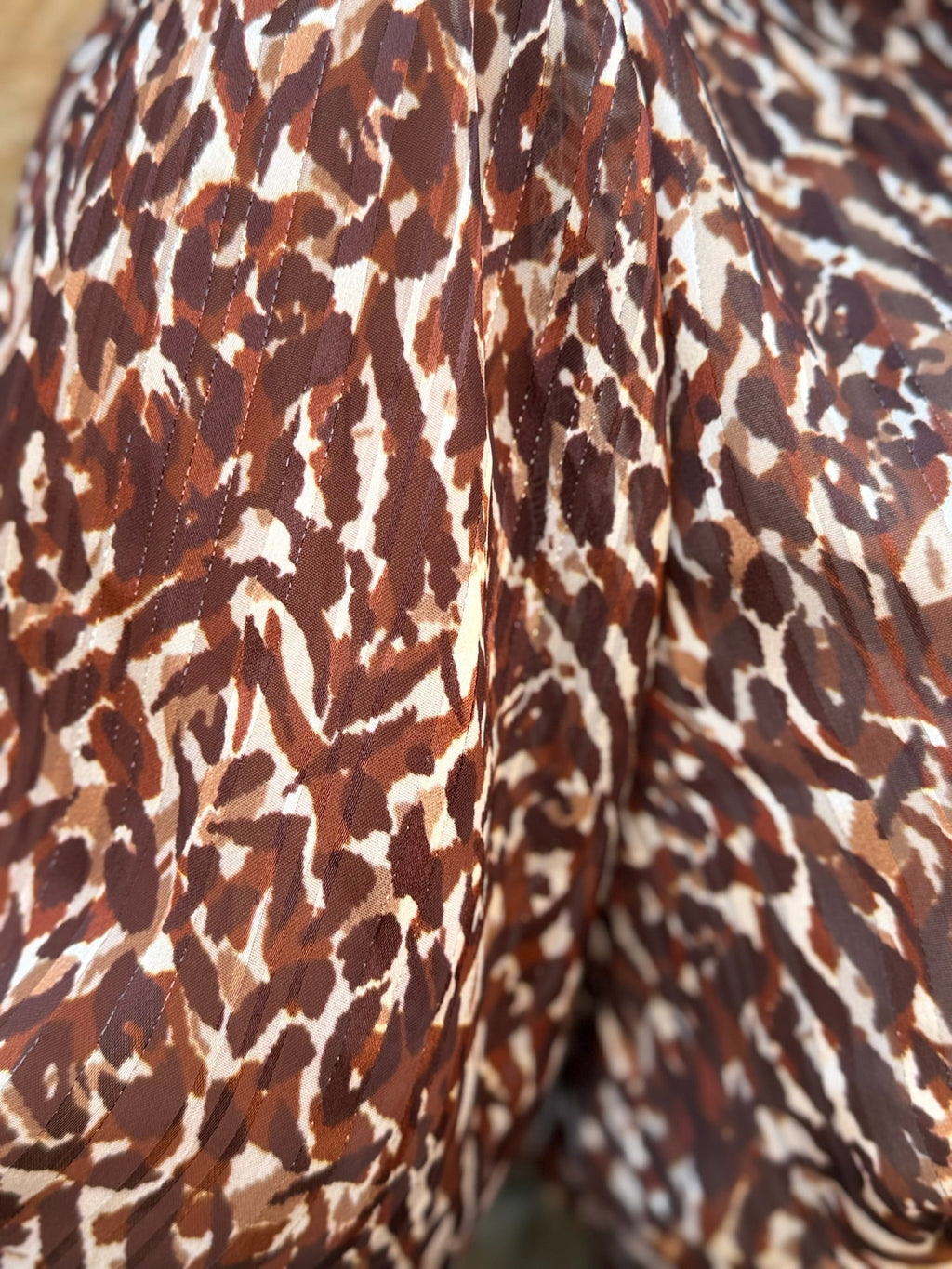 Vestido midi print marrón | Tina