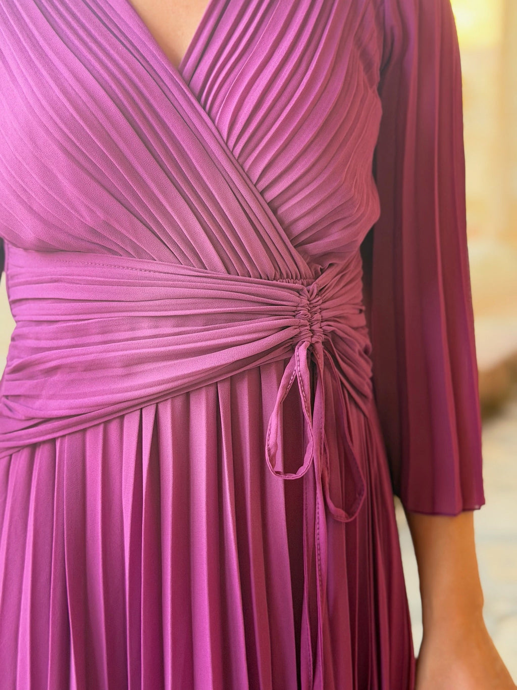 Vestido plisado buganvilla | Amara
