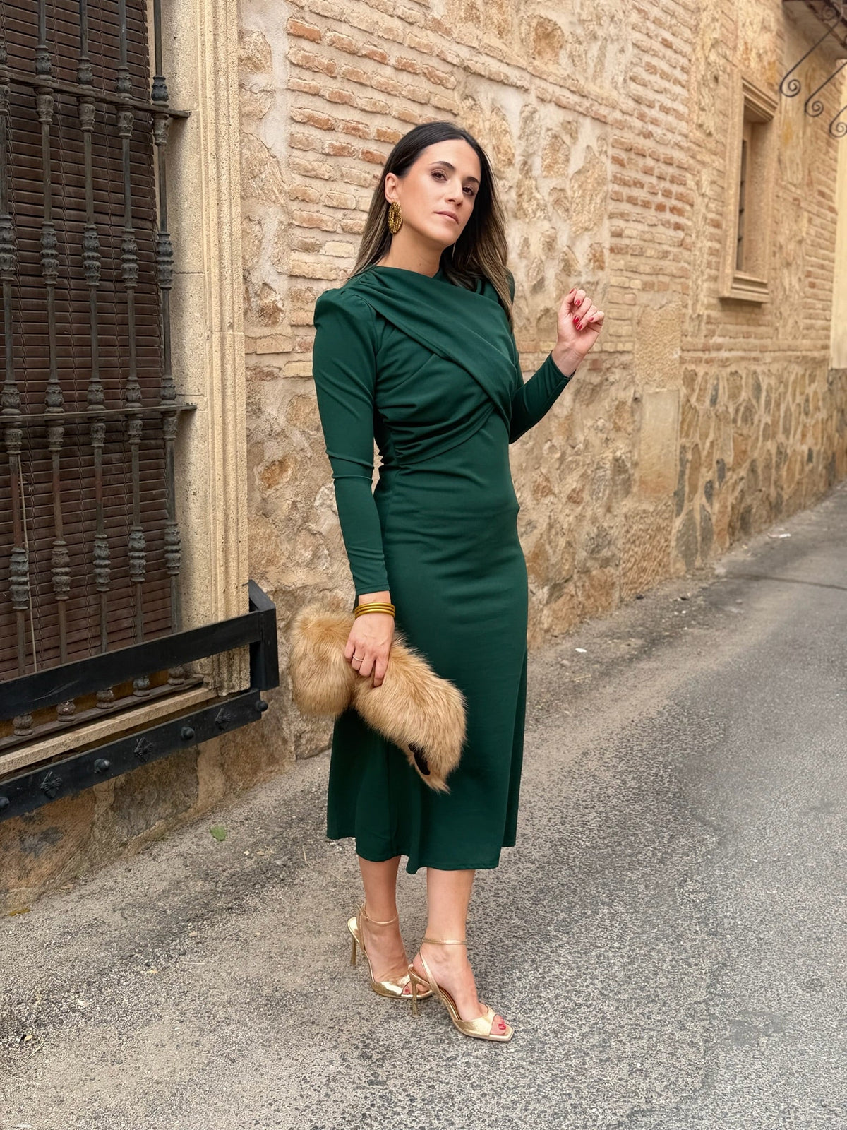 Vestido punto verde | Veneton