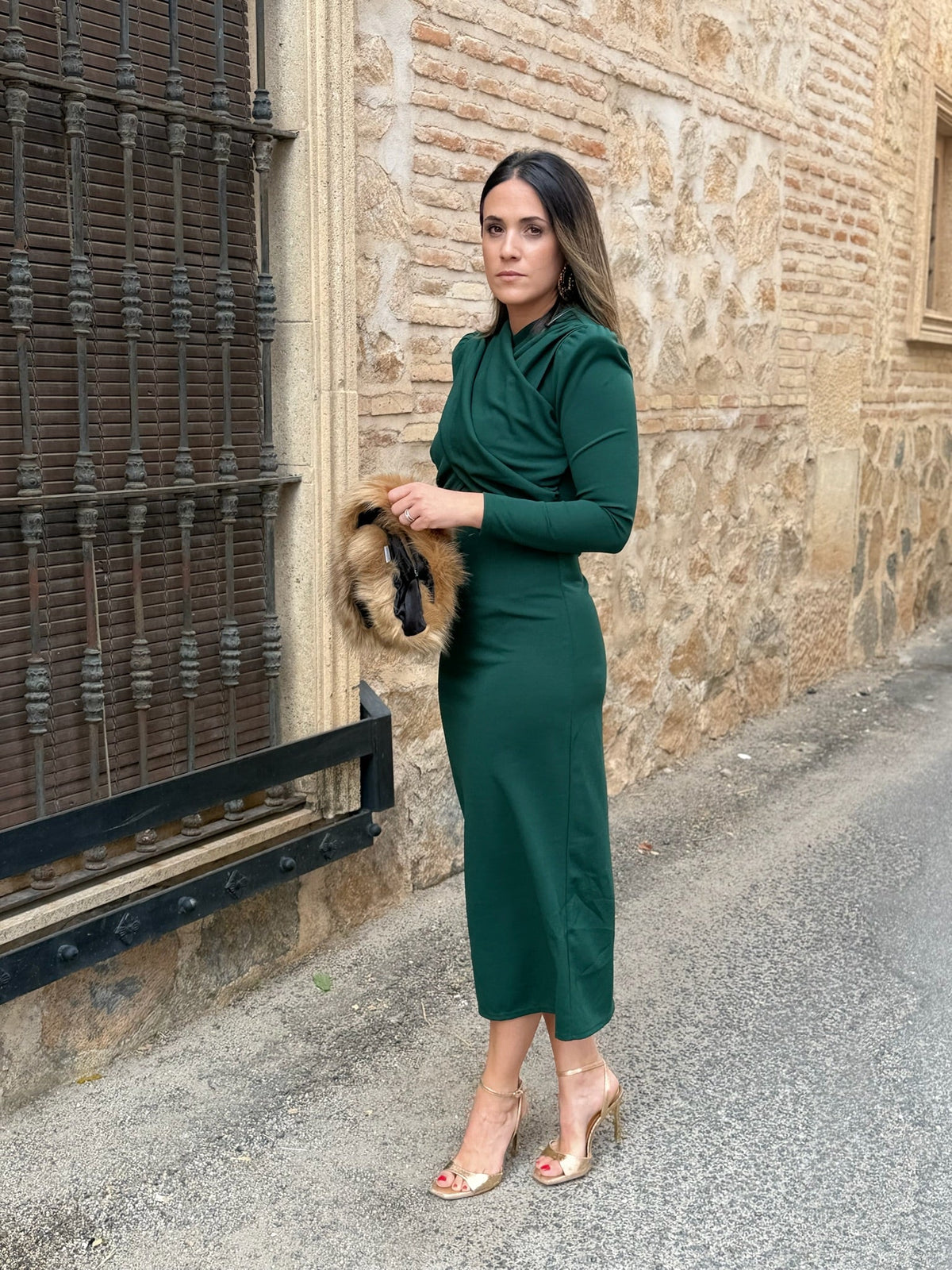 Vestido punto verde | Veneton