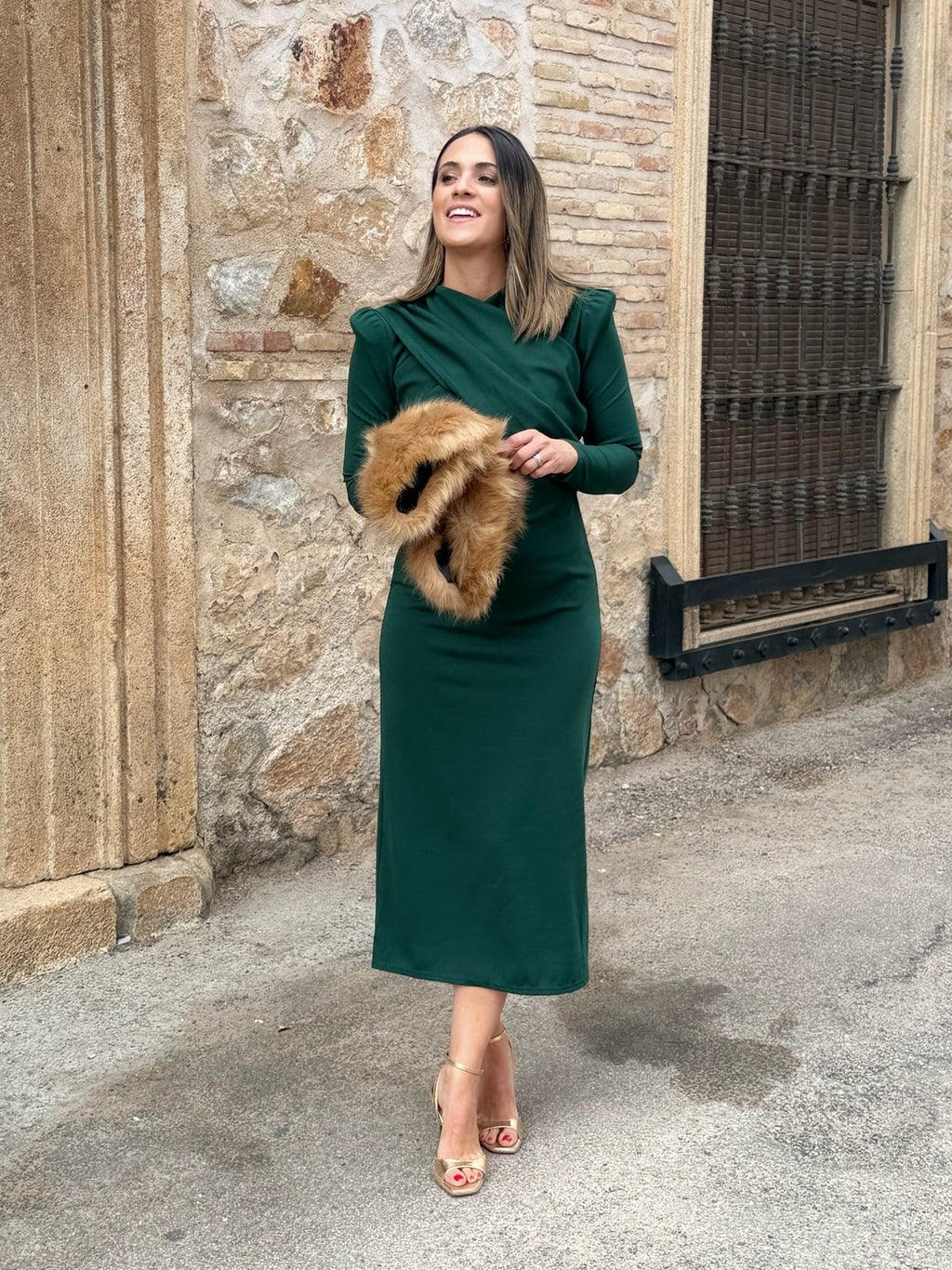 Vestido punto verde | Veneton