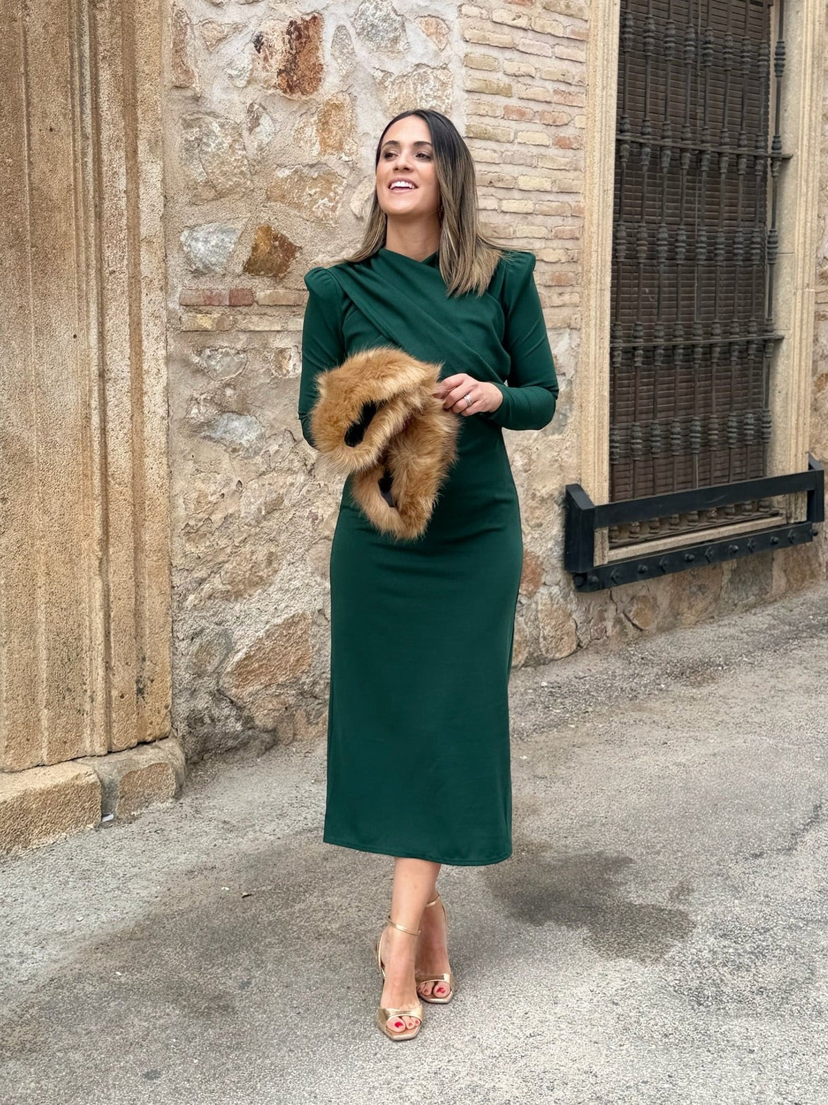 Vestido punto verde | Veneton