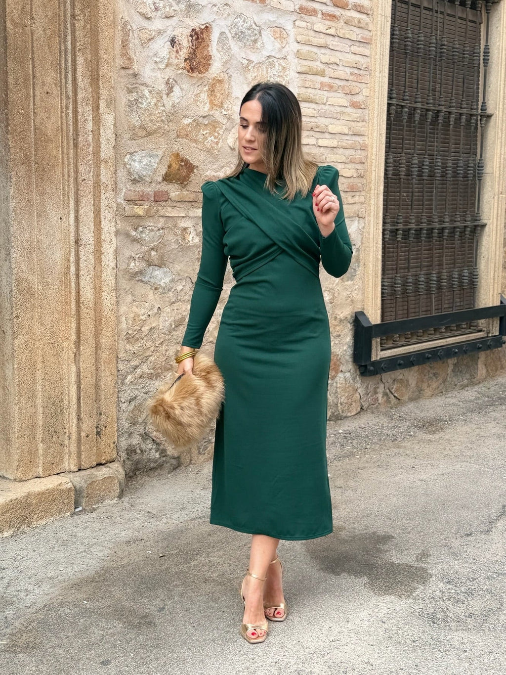 Vestido punto verde | Veneton