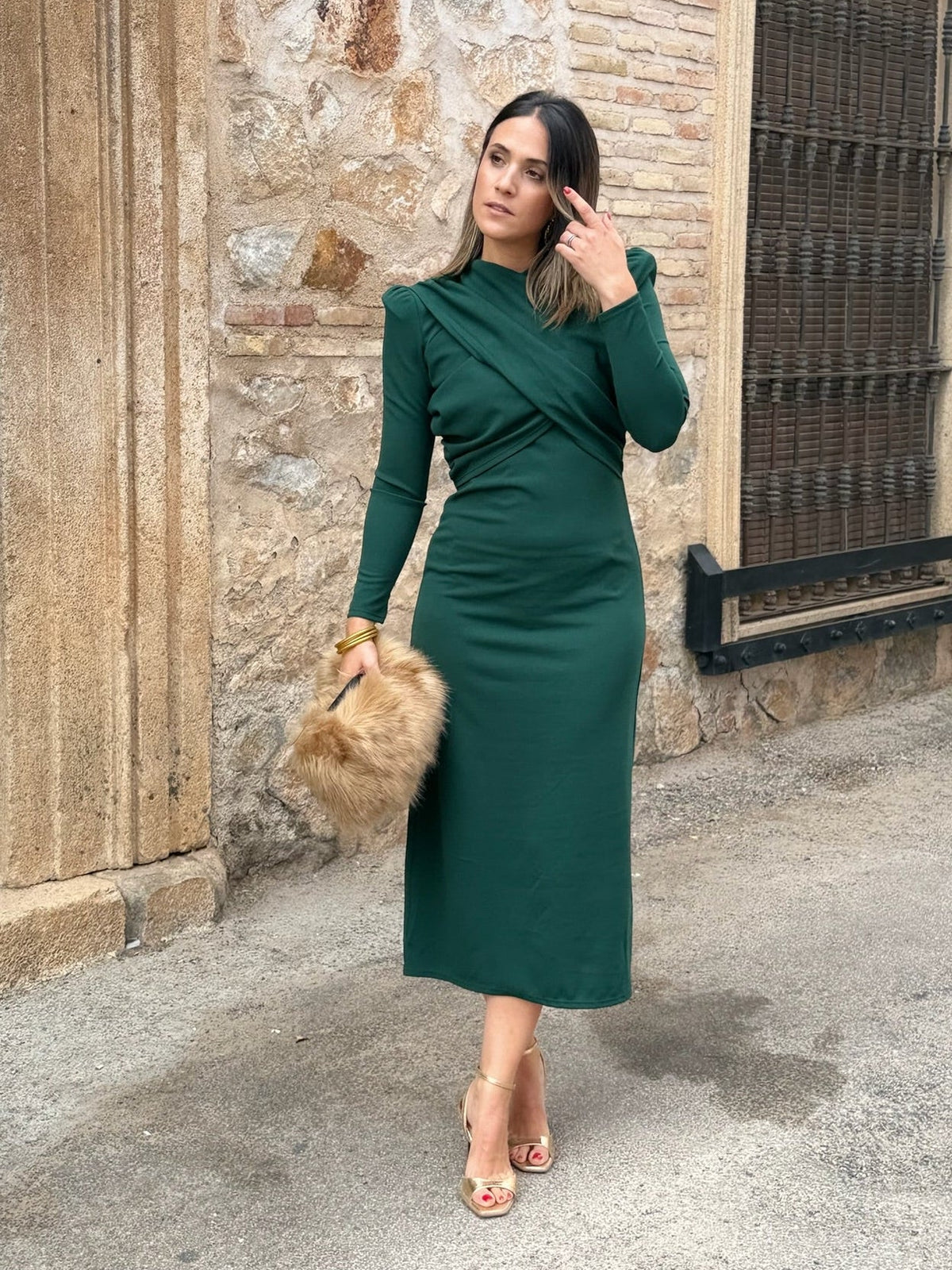 Vestido punto verde | Veneton