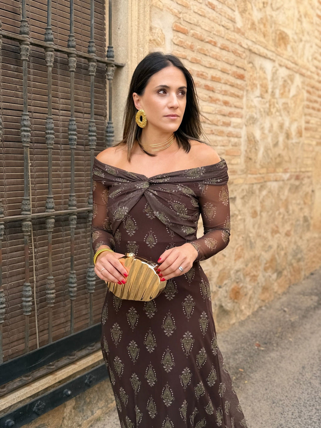 Vestido de tul marrón chocolate | Tosca