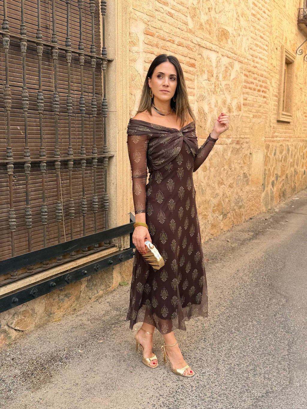 Vestido de tul marrón chocolate | Tosca