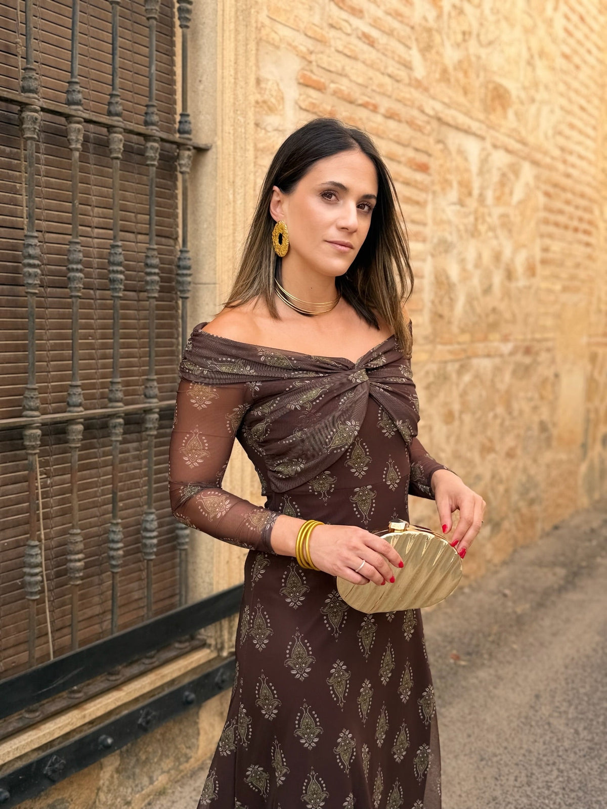 Vestido de tul marrón chocolate | Tosca