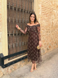 Vestido de tul marrón chocolate | Tosca