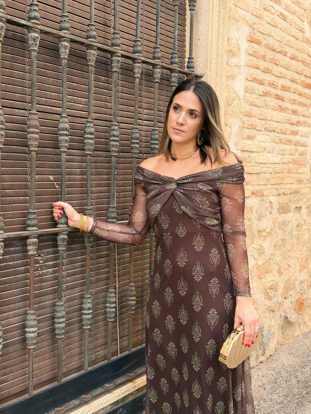 Vestido de tul marrón chocolate | Tosca