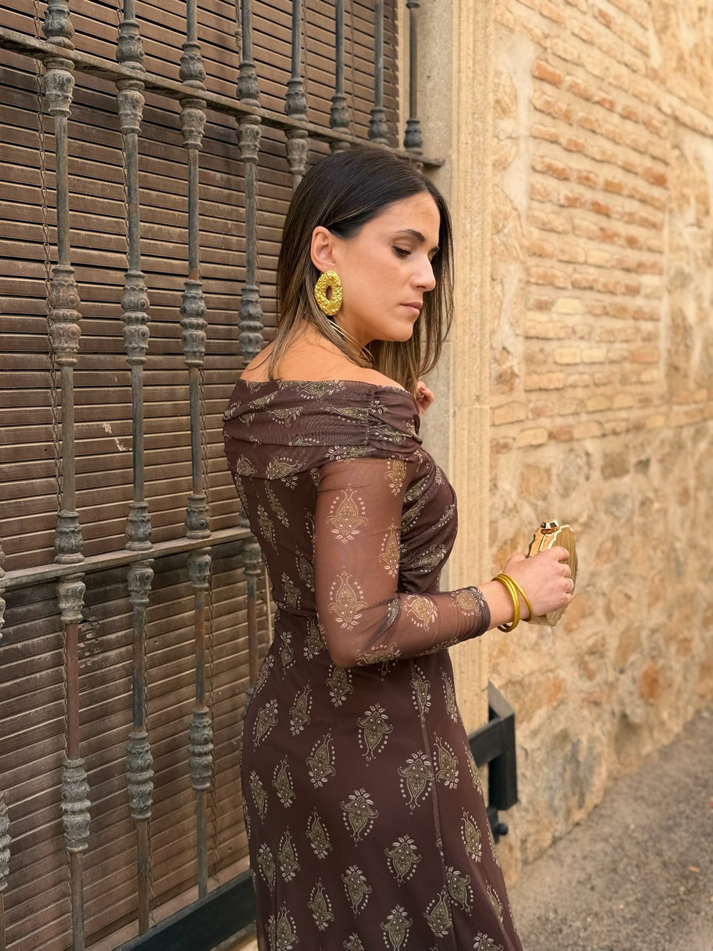 Vestido de tul marrón chocolate | Tosca