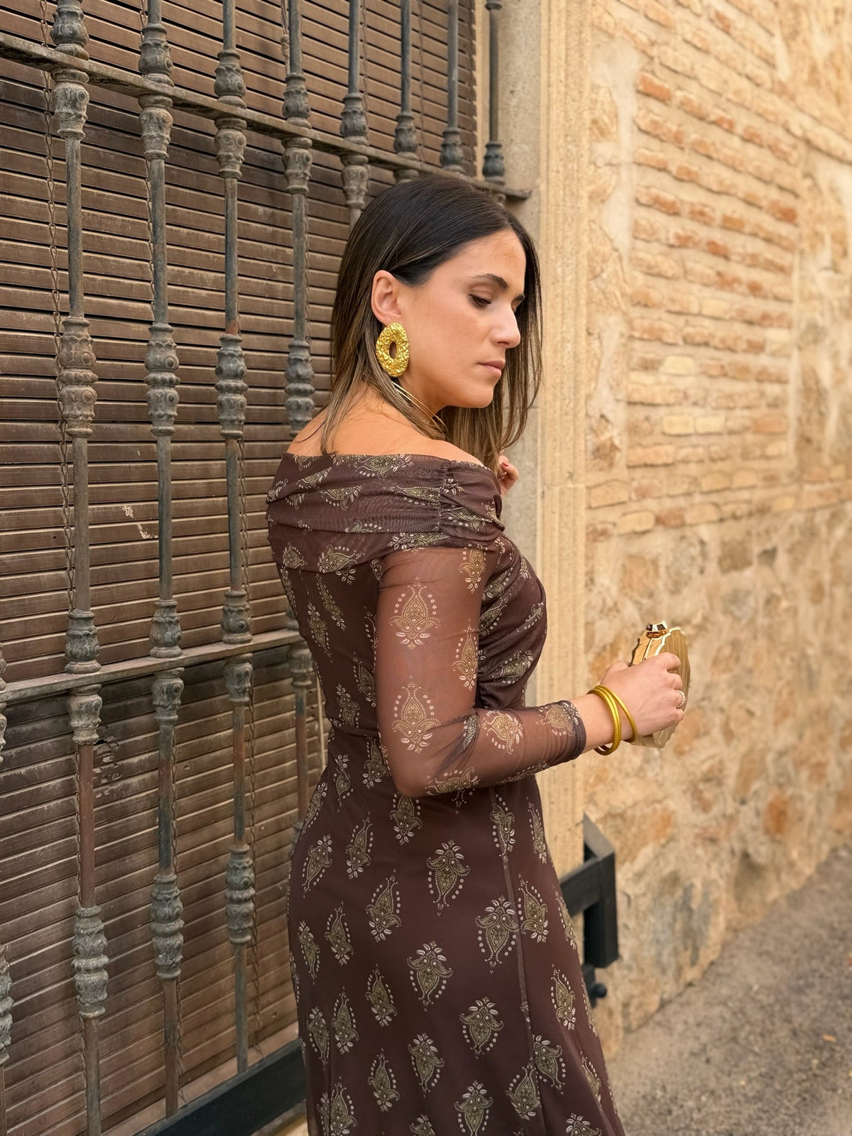 Vestido de tul marrón chocolate | Tosca
