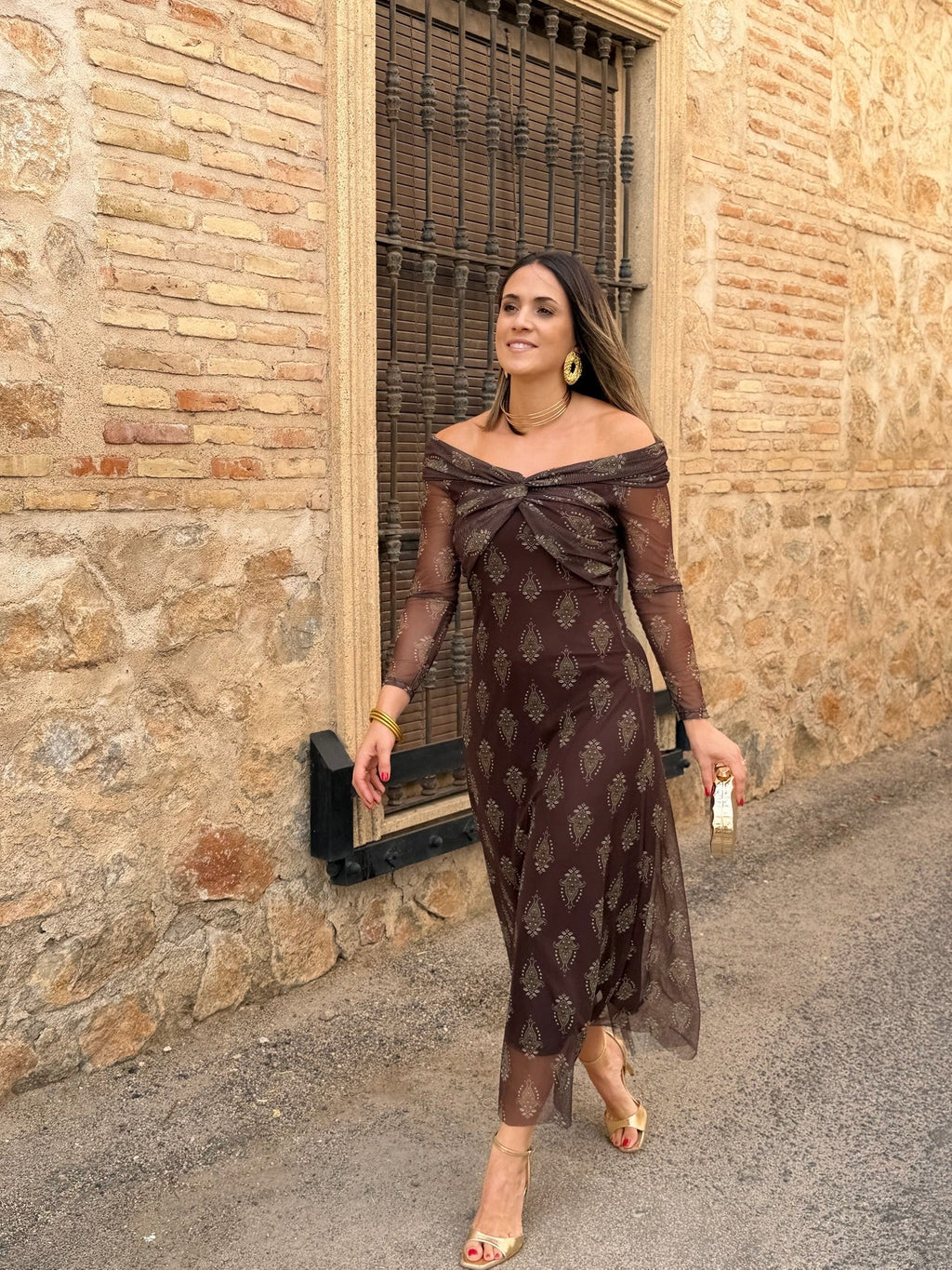 Vestido de tul marrón chocolate | Tosca
