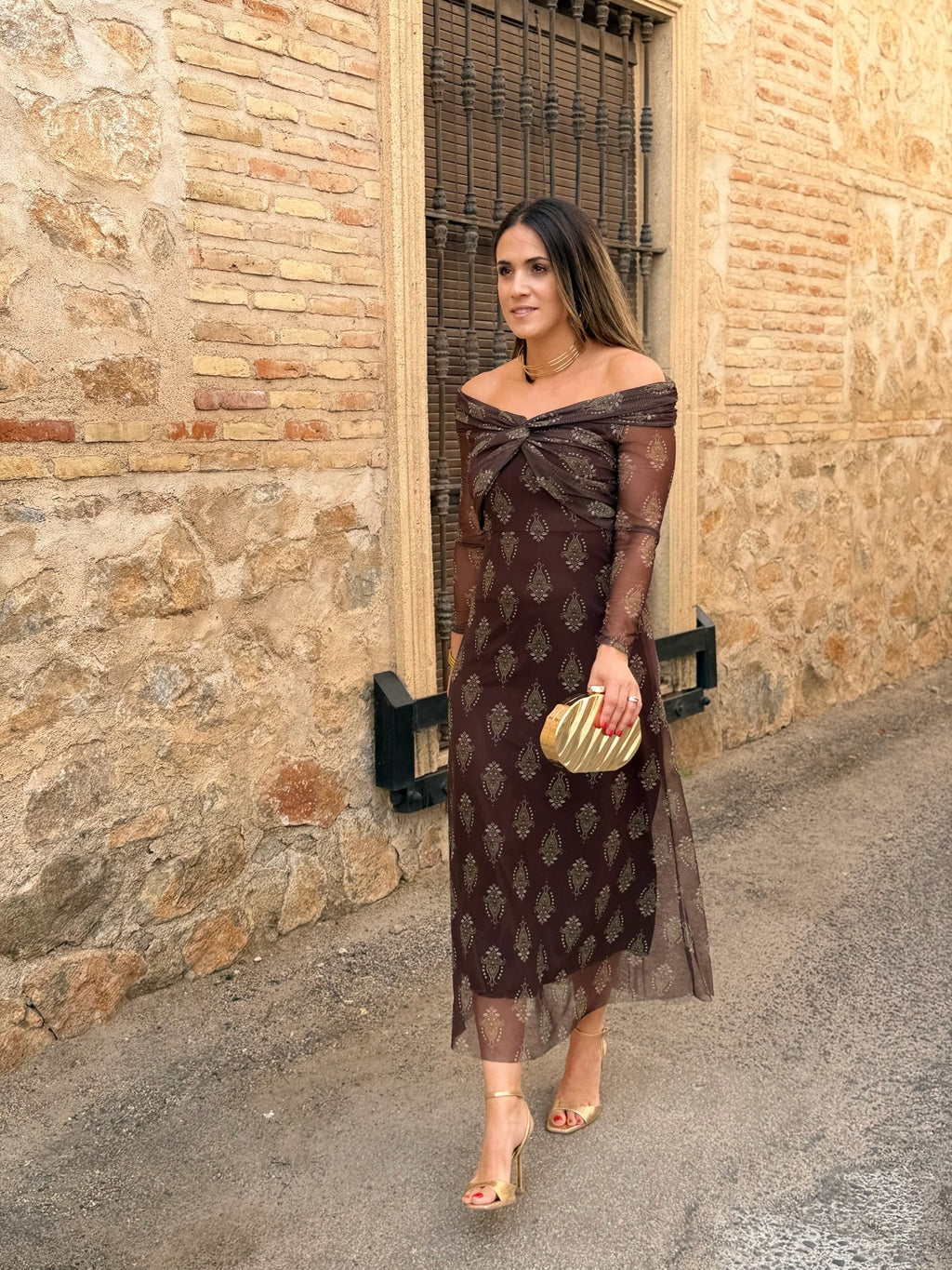 Vestido de tul marrón chocolate | Tosca