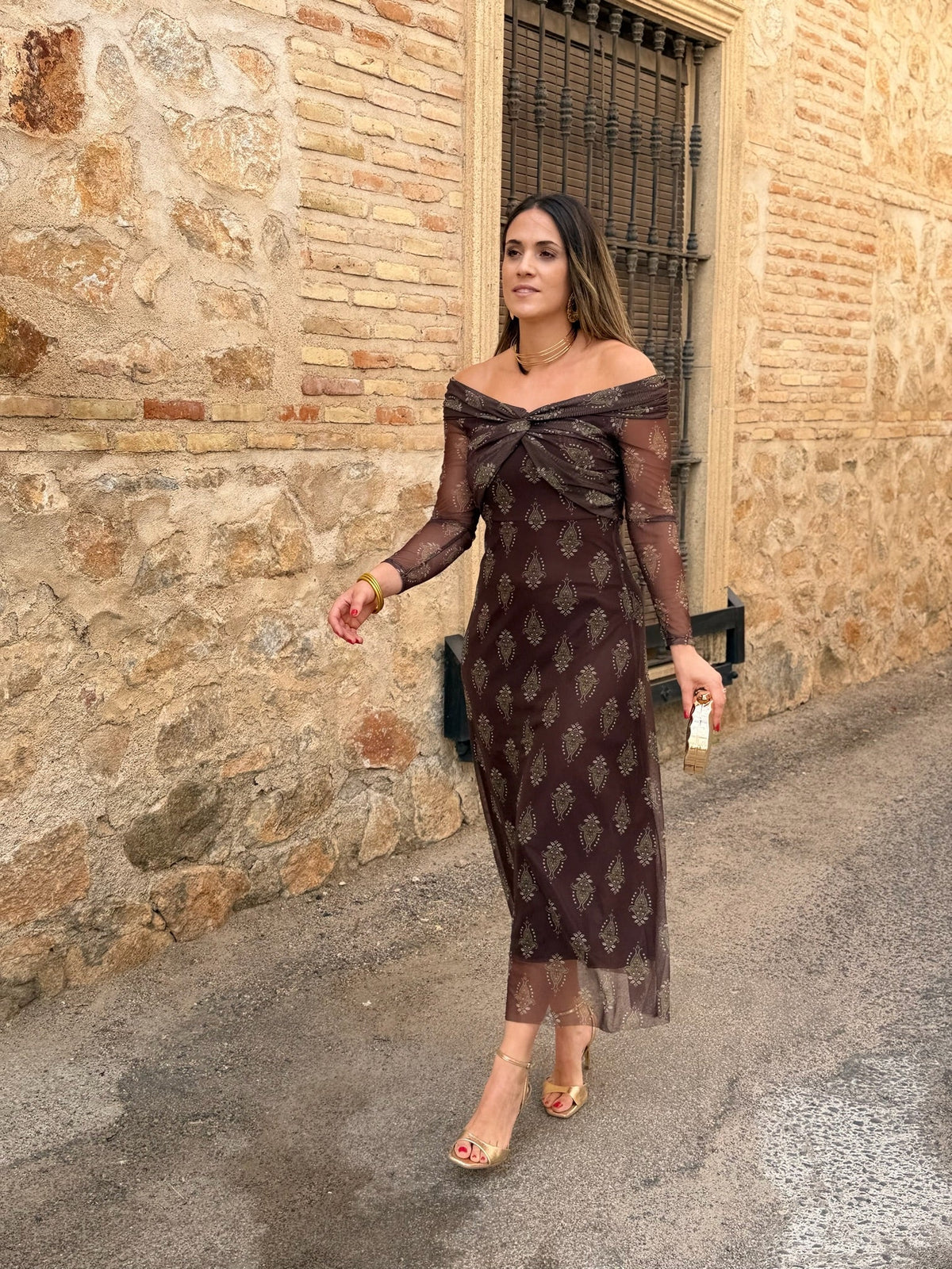 Vestido de tul marrón chocolate | Tosca