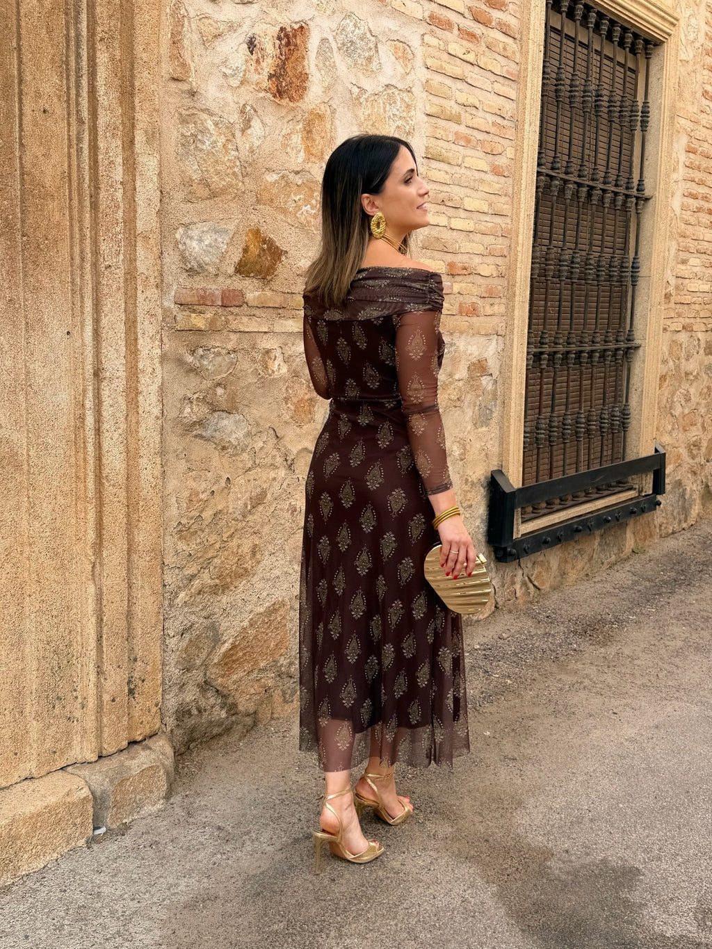Vestido de tul marrón chocolate | Tosca