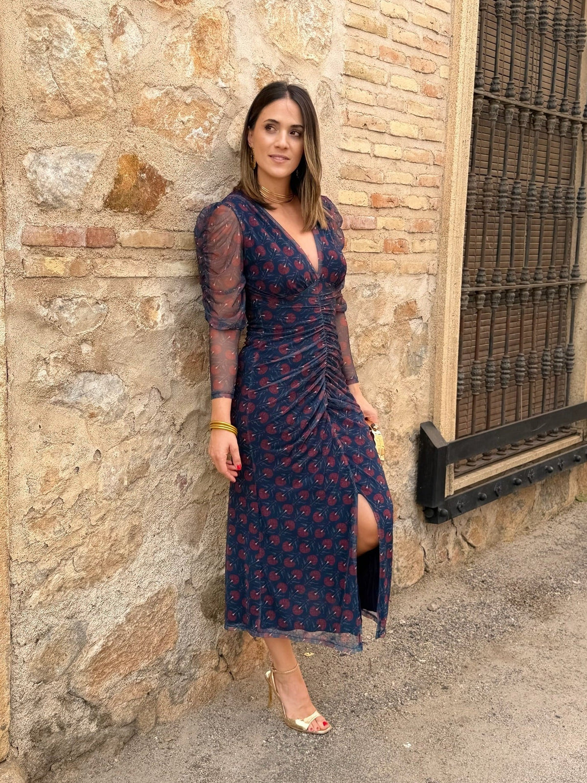 Vestido midi de tul estampado | Madison