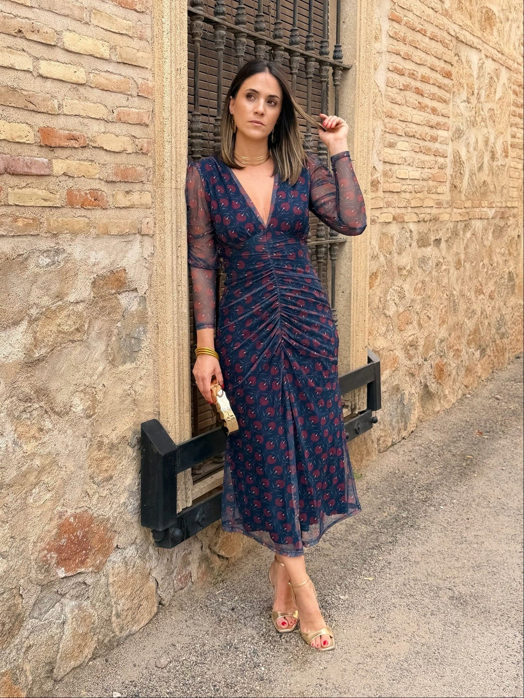 Vestido midi de tul estampado | Madison