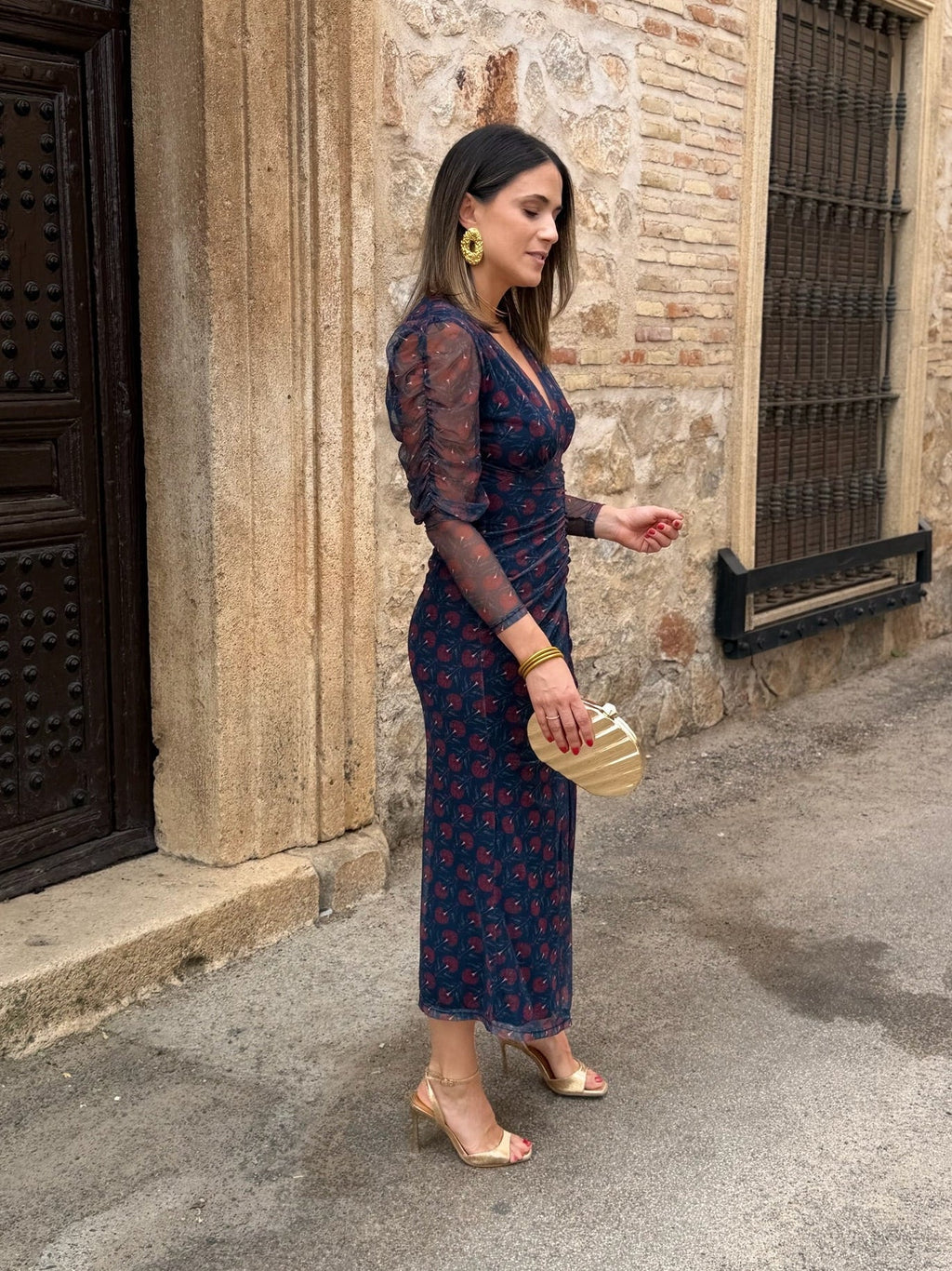 Vestido midi de tul estampado | Madison