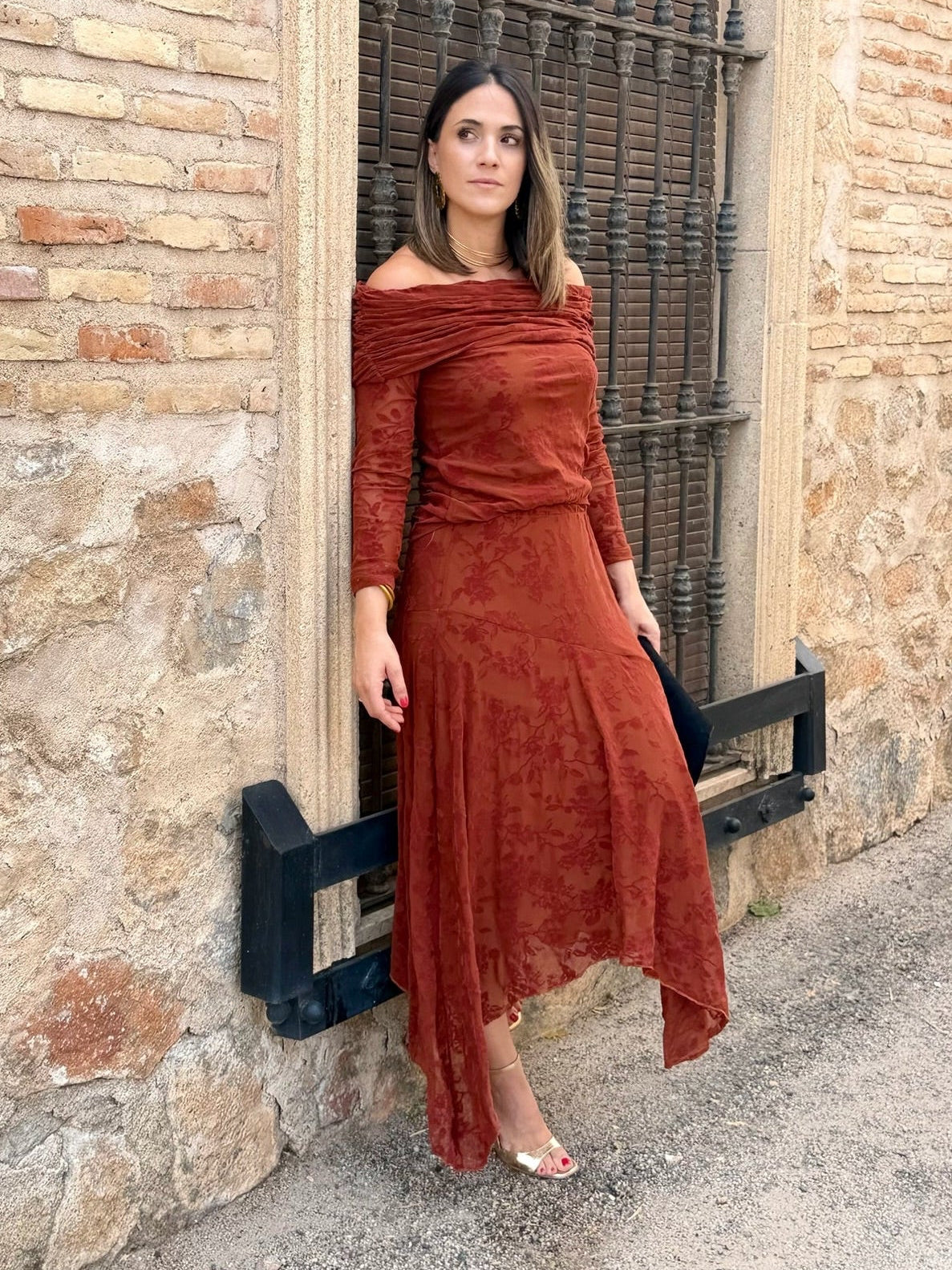 Conjunto top y falda teja | Kate