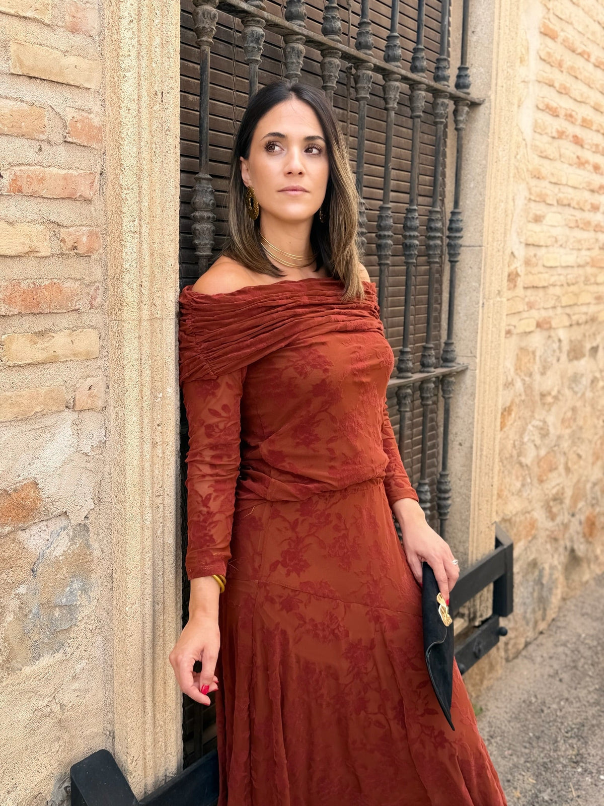 Conjunto top y falda teja | Kate