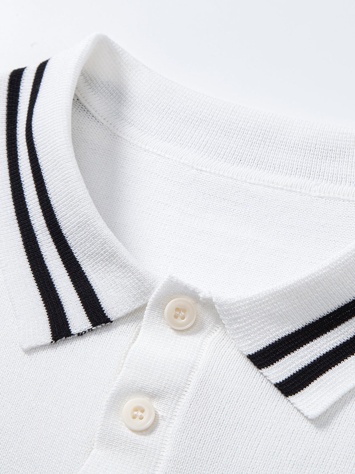 Polo de Punto Jacquard Torcido con Ribete de Contraste