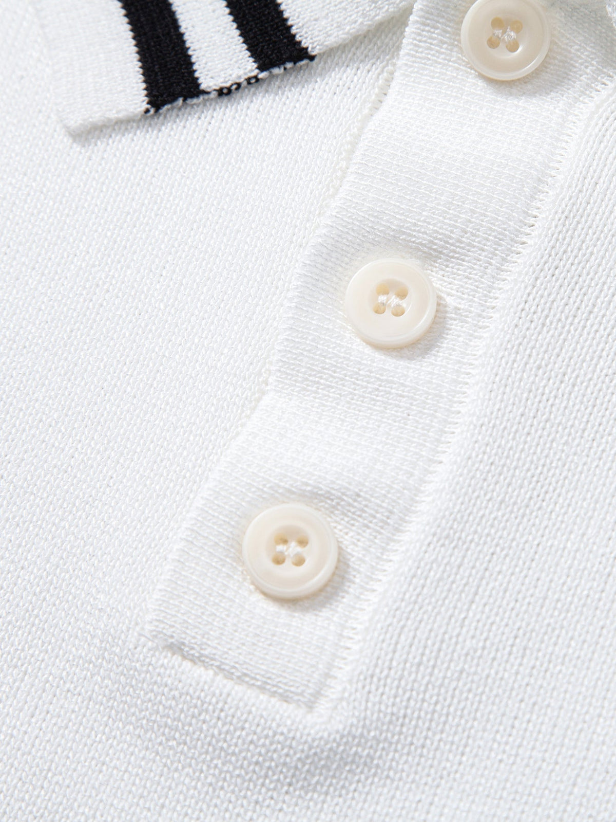 Polo de Punto Jacquard Torcido con Ribete de Contraste