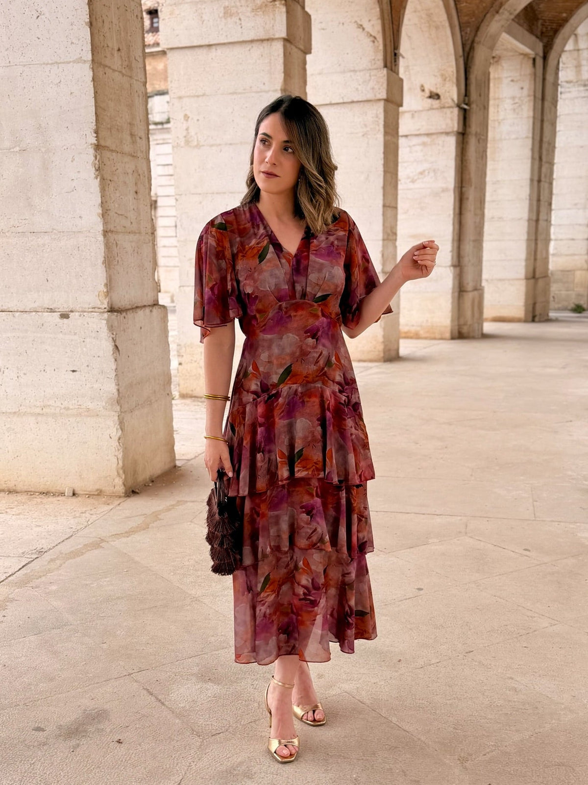 Vestido gasa estampado | Tina