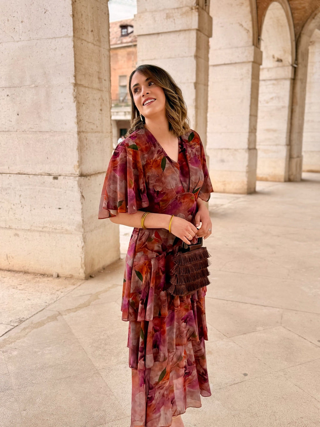 Vestido gasa estampado | Tina