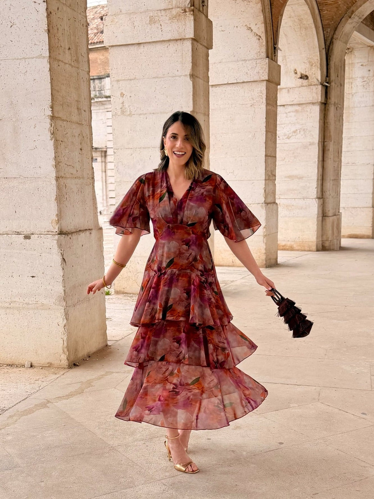 Vestido gasa estampado | Tina