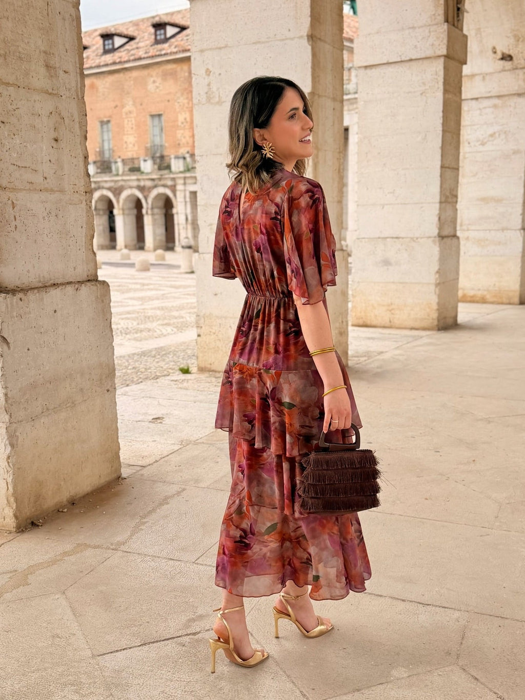 Vestido gasa estampado | Tina