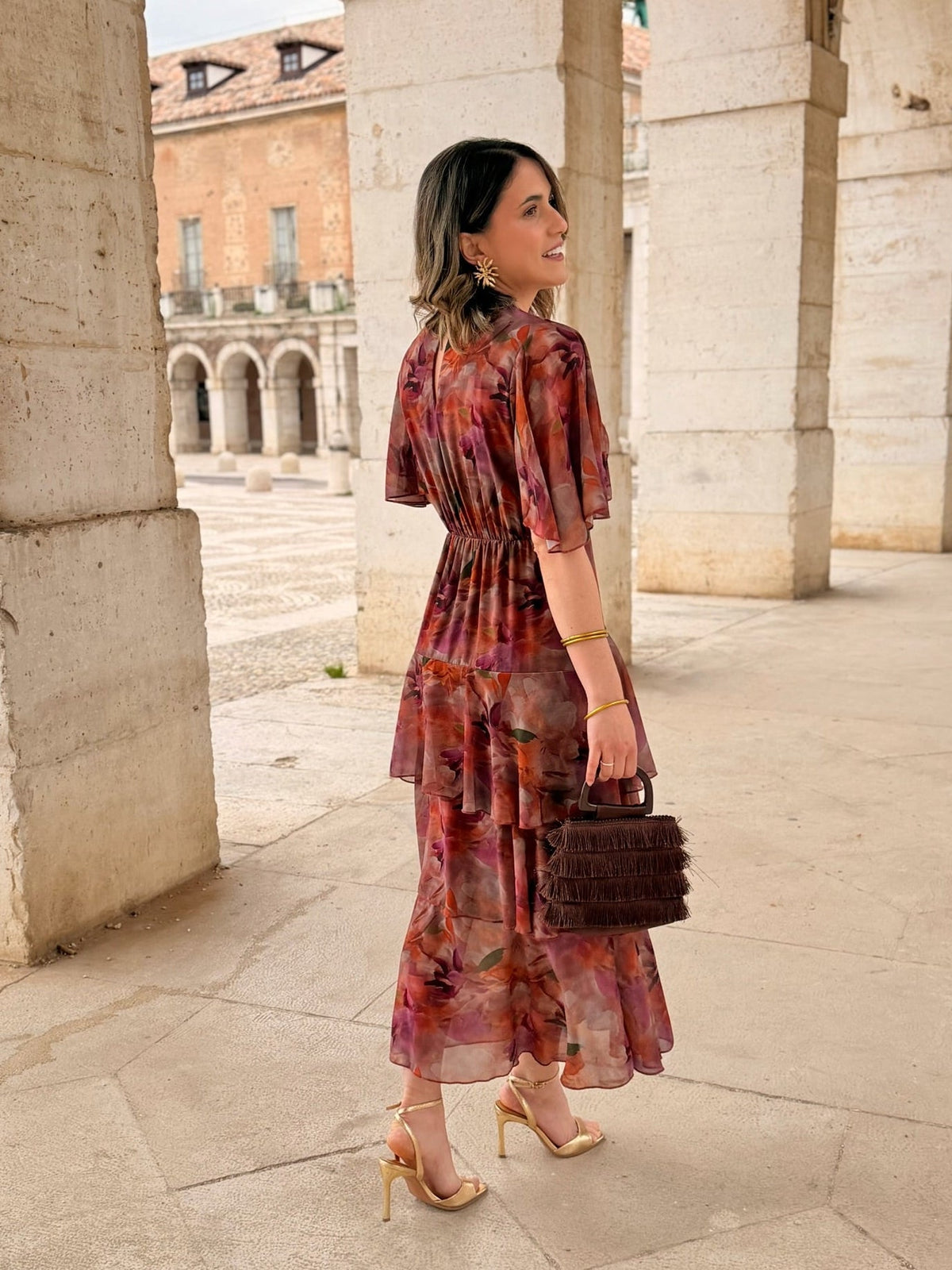 Vestido gasa estampado | Tina