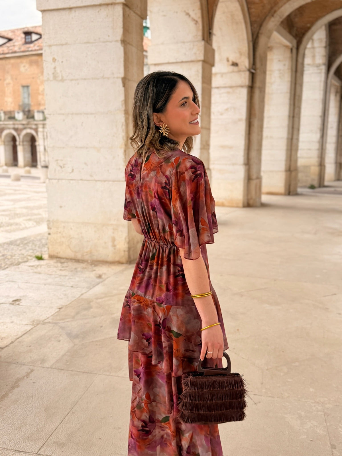 Vestido gasa estampado | Tina