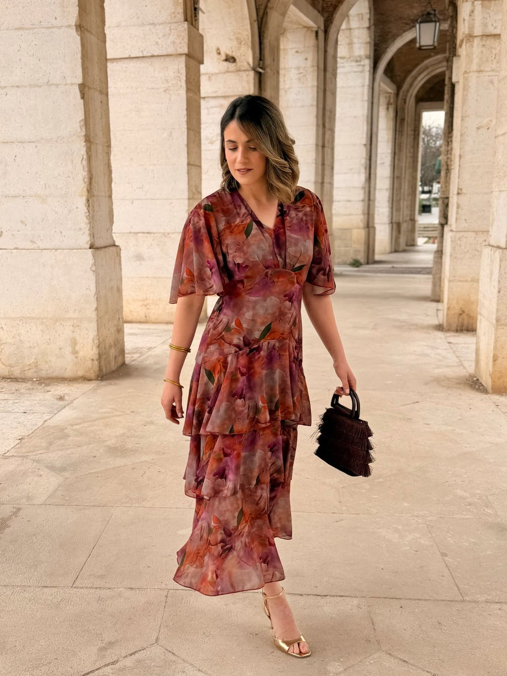 Vestido gasa estampado | Tina