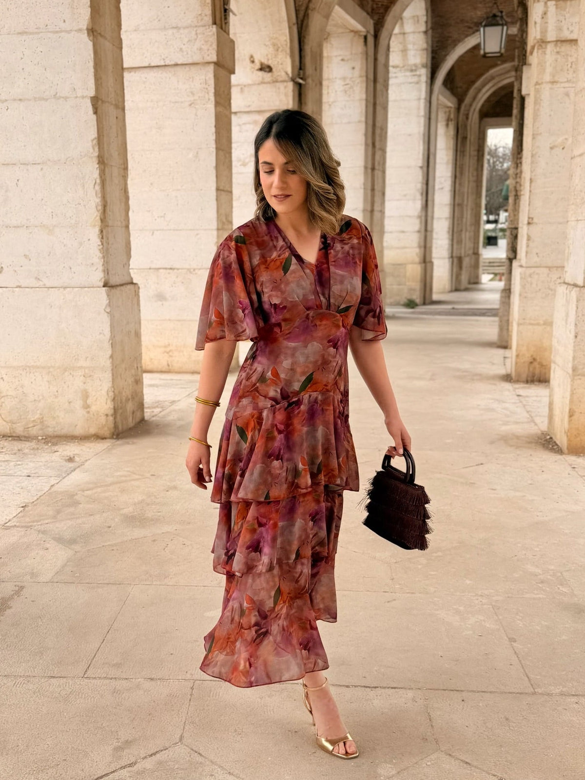 Vestido gasa estampado | Tina