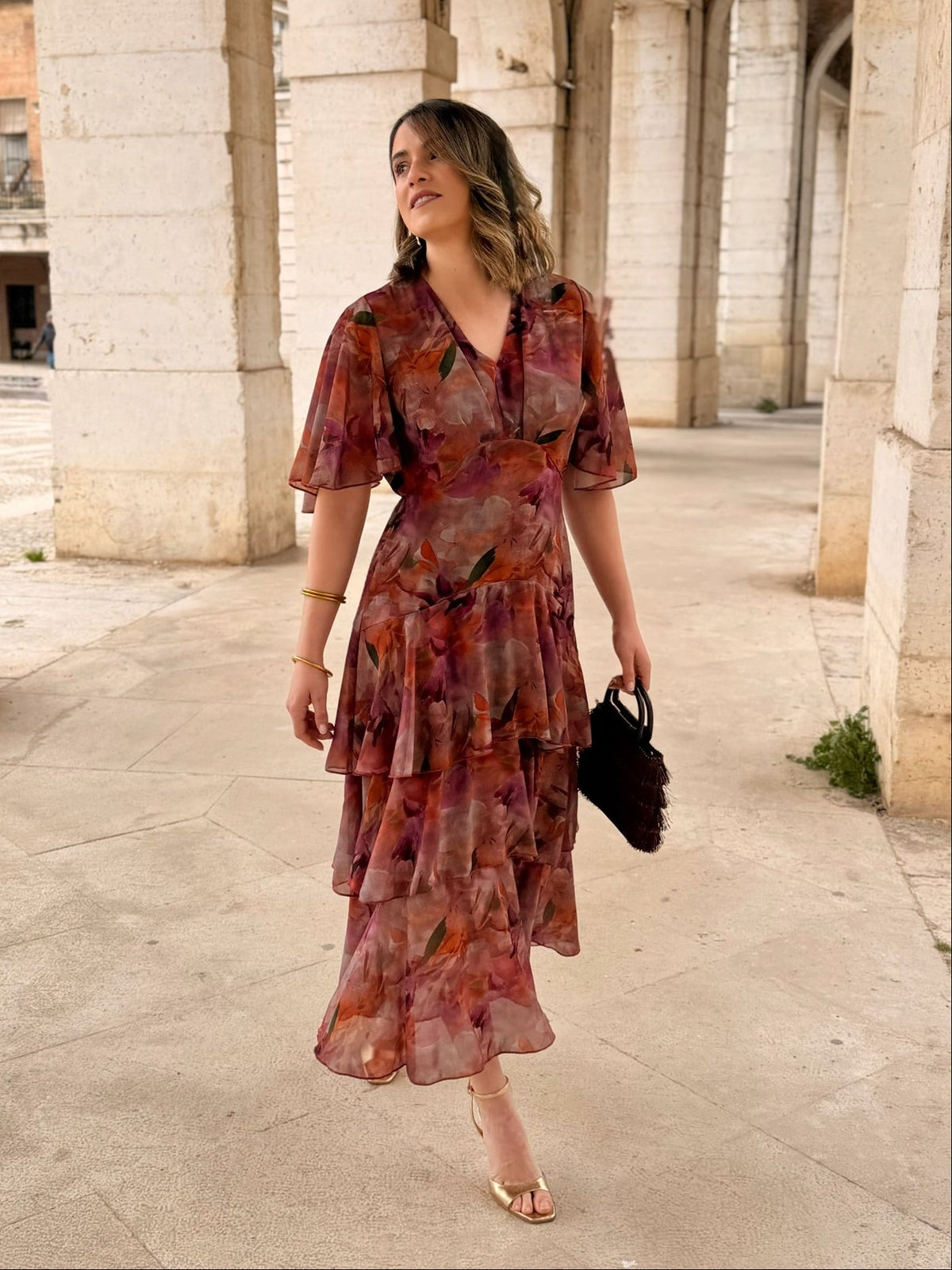 Vestido gasa estampado | Tina